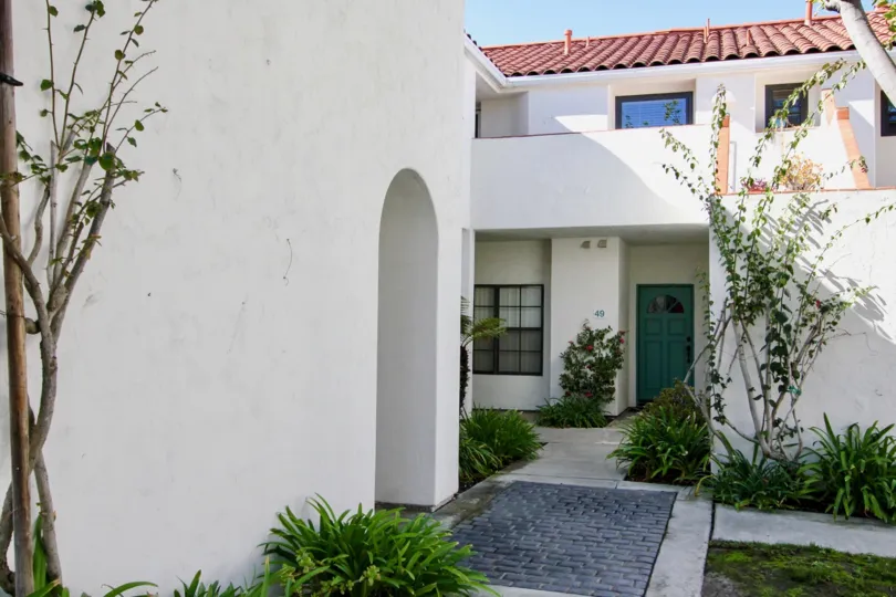 Doorway shaped like an arch inside the Palazzo Bernardo community in Rancho Bernardo CA