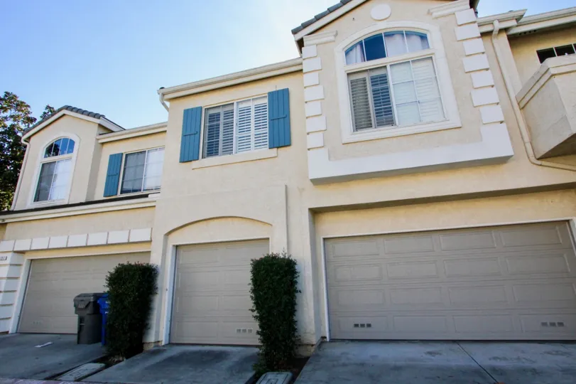 Gray garage doors on residence at Provencal in Rancho Bernardo