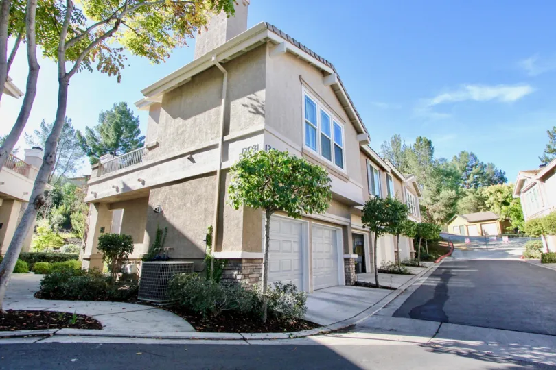 Two story condo units near driveway at Windham in Rancho Bernardo California