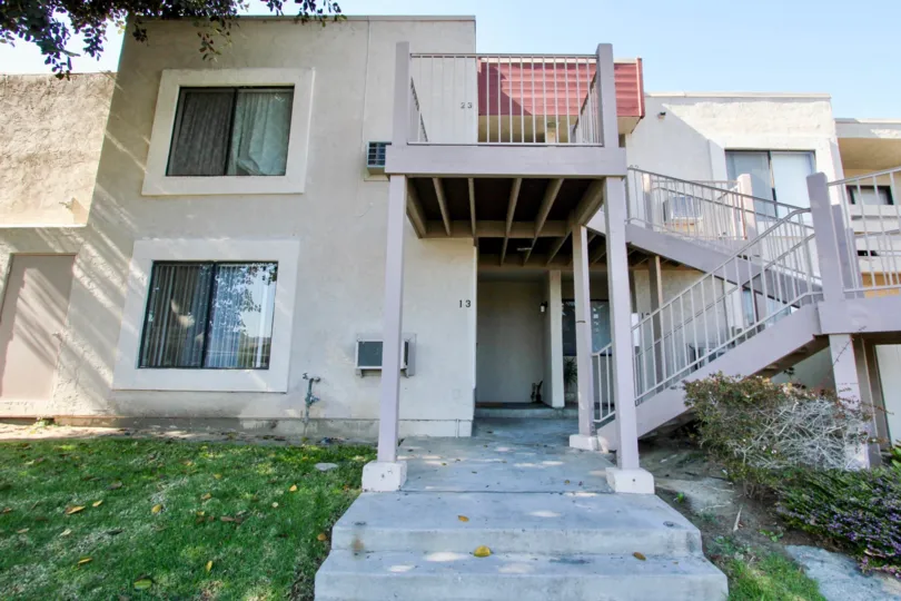 THE 13 APARTMENT IN THE AUTUMN HEIGHTS WITH THE UPSTAIRS, GRASSLAND, TREE, AIR CONDITIONER