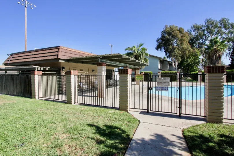A sunny day at the pool in Lake Park Villas in San Marcos, California
