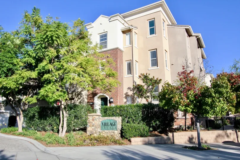 a sunny day at San Marcos' Village Square in the state of California