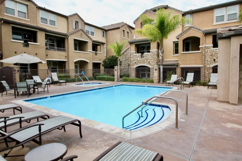The pool awaits the residences of Aubrey Glen in Santee, California.