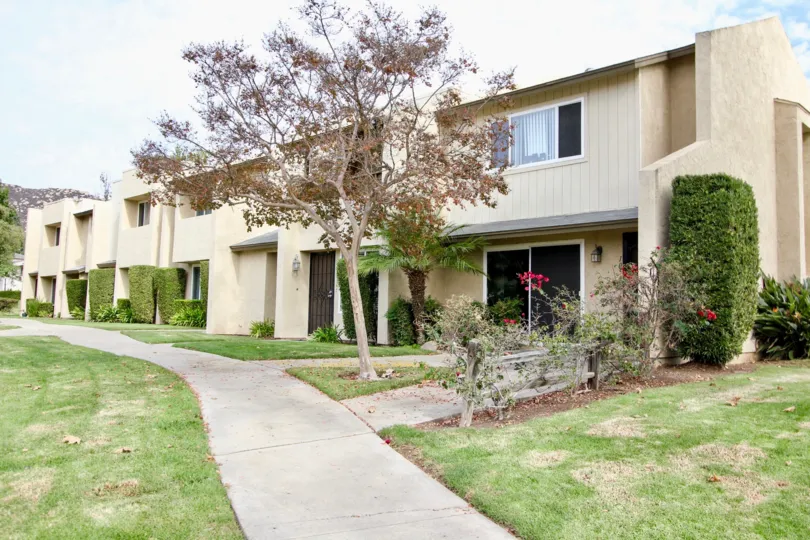 Corsican Villas , Santee  ,California,cream building,pathway