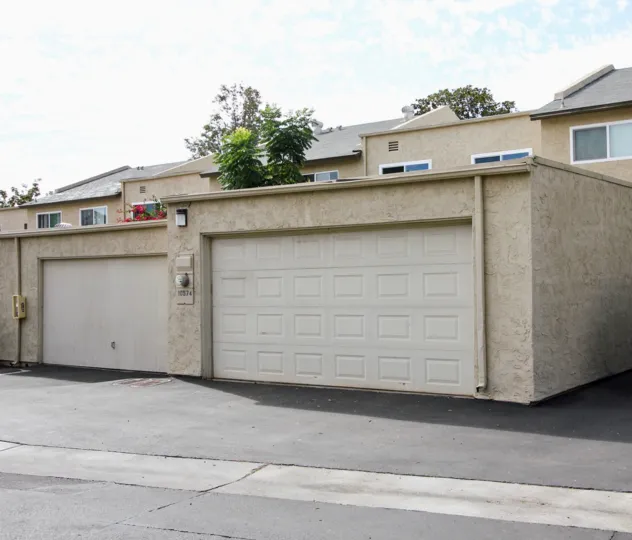 A view of a garage in the Del Coronado Santee Community in Santee California.