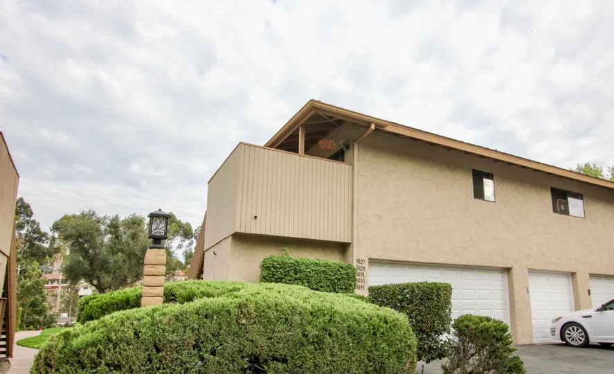 Fletcher Valley Villas Community Santee California enclosed garages apartments balcony landscaping exterior lights