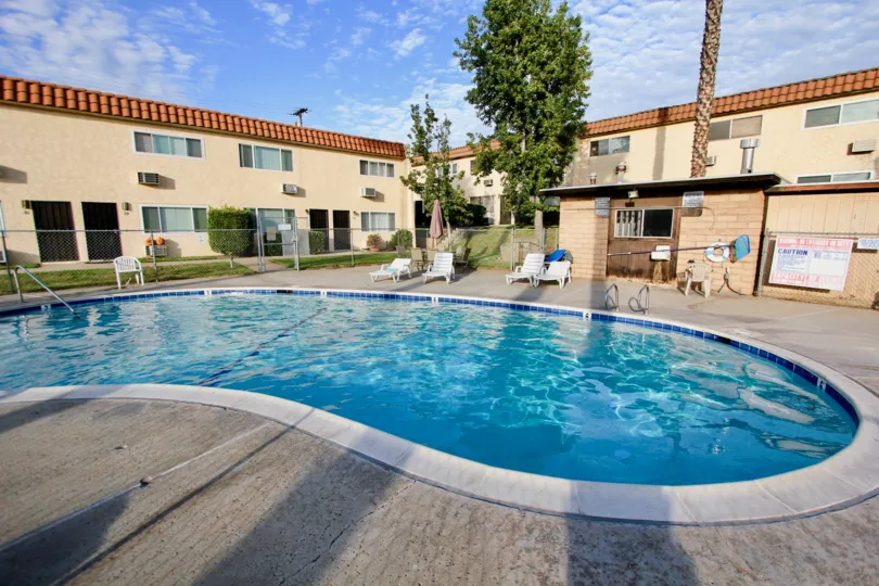 Pool area of Horizon Village in Santee, California