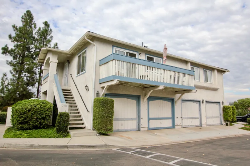 A view of an apartment-like building in the Mission Martinique community in Santee, California