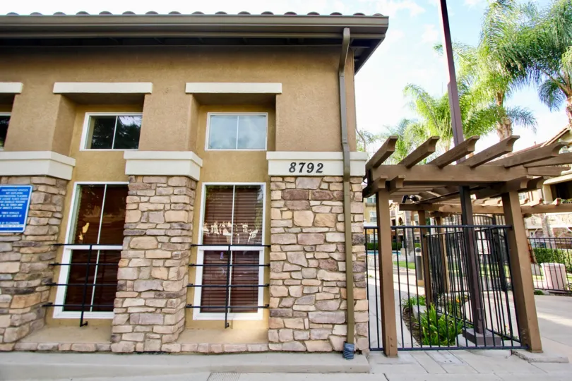 Morningside, Santee, California,brown building,trees,number