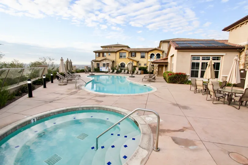 The poolside view in a house in Northstar community of Santee CA