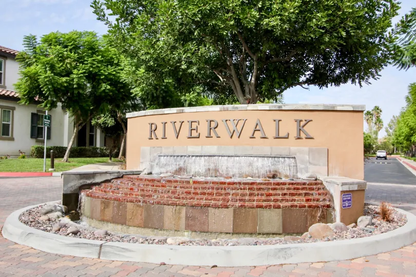 A unconstructed board with the name River Walk on the street of Rio Terrace at Santee