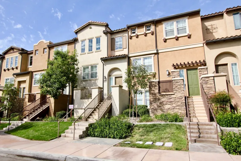 : Rio Terrace, Santee , California, brown building,steps