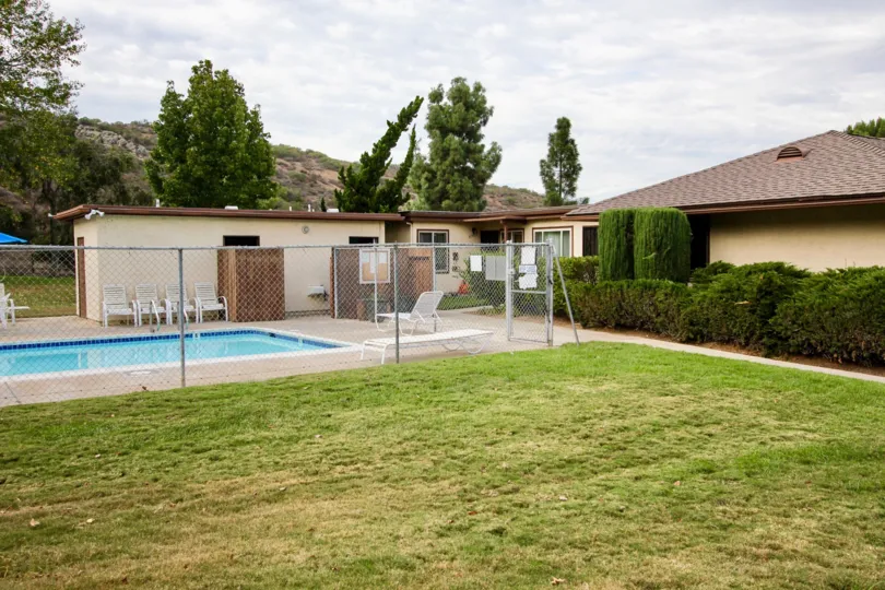 The backyard of a house in Sunset Greens Santee CA.