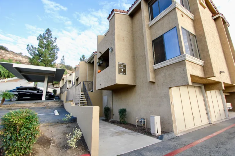 : Towne Villas  , Santee  ,California, garage, black car,