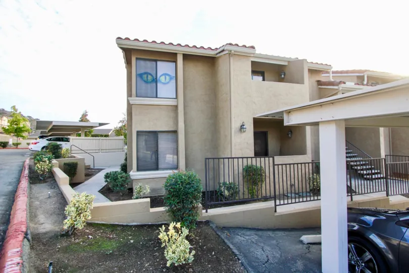 Towne Villas  , Santee  ,California,light brown building,car