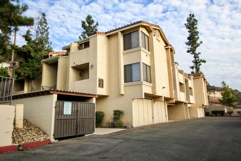 Three story residential buildings at Towne Villas in Santee California