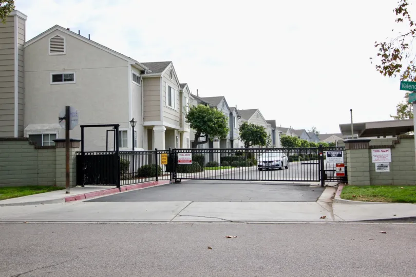 Black iron secured entrance at Ashford Park in Spring Valley California