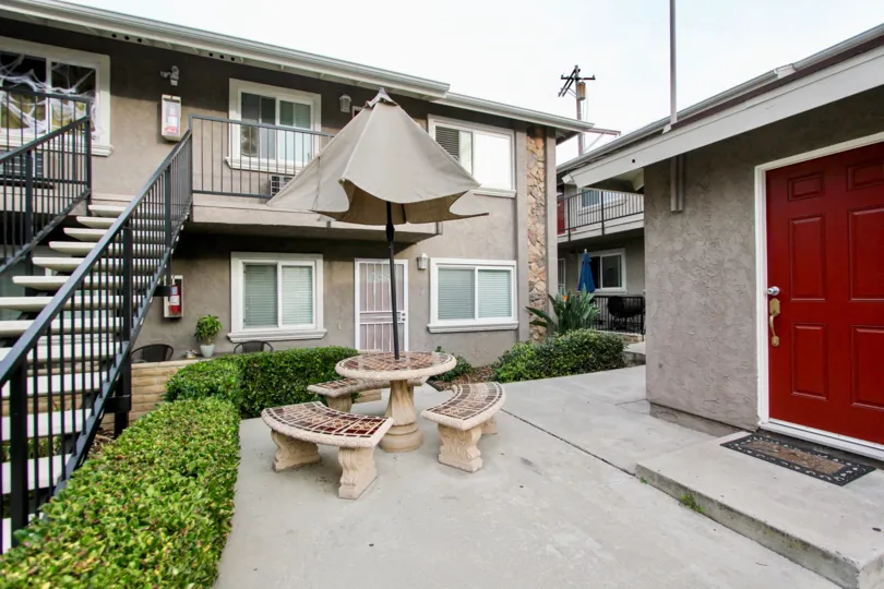 Quaint Outdoor Garden Patio Area in Buena Vista Condominiums Spring Valley California