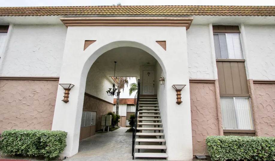 Arched entrance for a residential building at Terraza in Spring Valley California