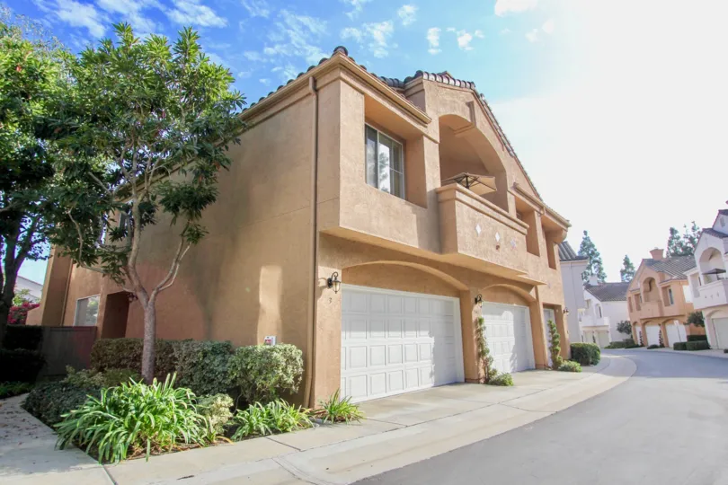 Blue skies over the Andria apartments in University City, California