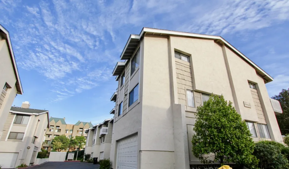 Three story housing unit with attached garage at La Jolla Village Park in University City California