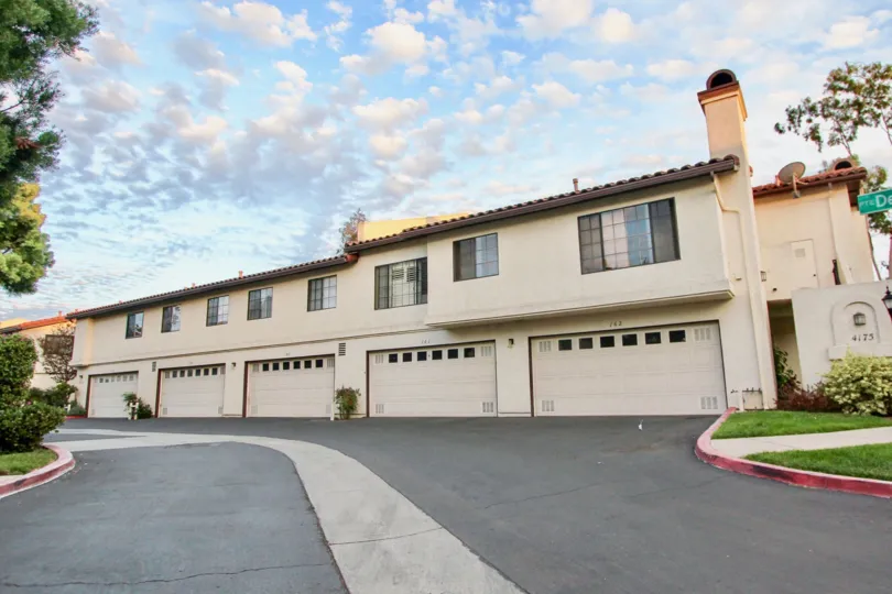 A row of properties with individual garages at Las Palmas