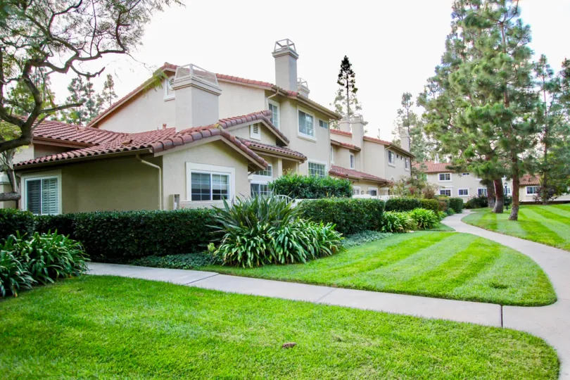 Condominiums near a yard at Madrid in University City California