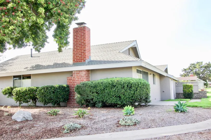 Charming landscaping at Pennant Village in University City, California.