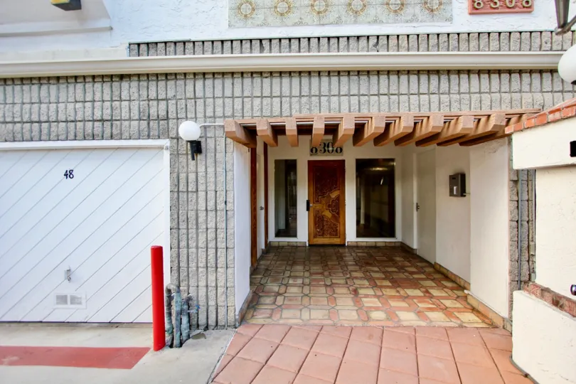 Beautiful tiled entry to building in Pines of La Jolla, University City CA
