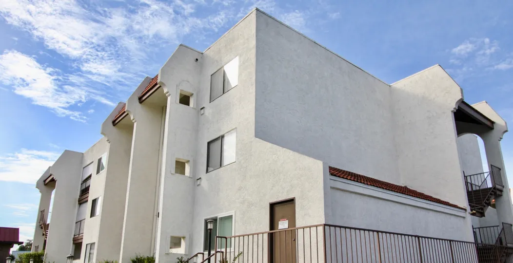 Top view of the building with plants and stairs in Regency Villas