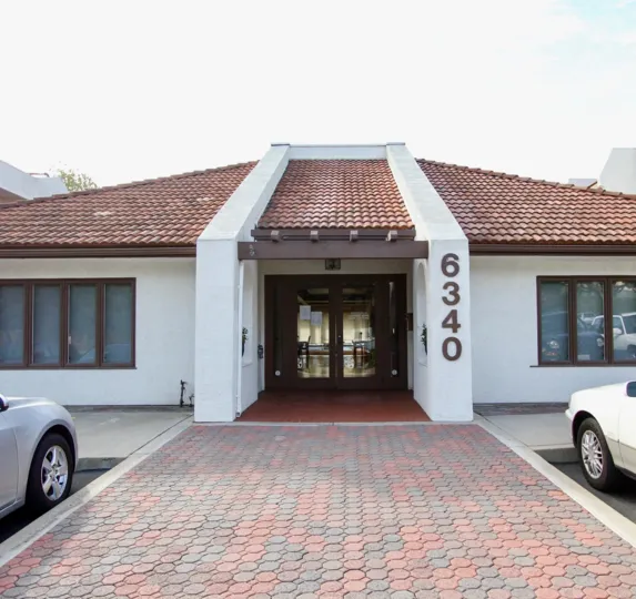 Front entrance of 6340 Regency Villas in University City, California
