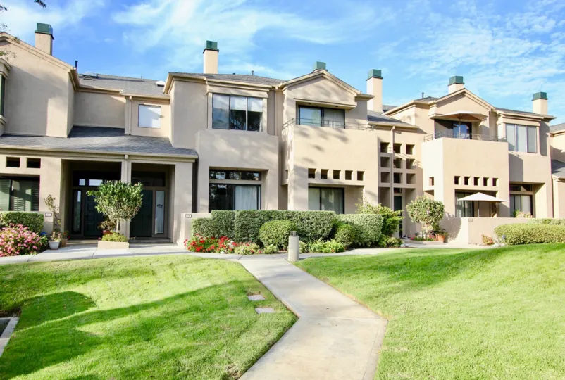 Sunny scene of housing at the University Towne Square in University City, California
