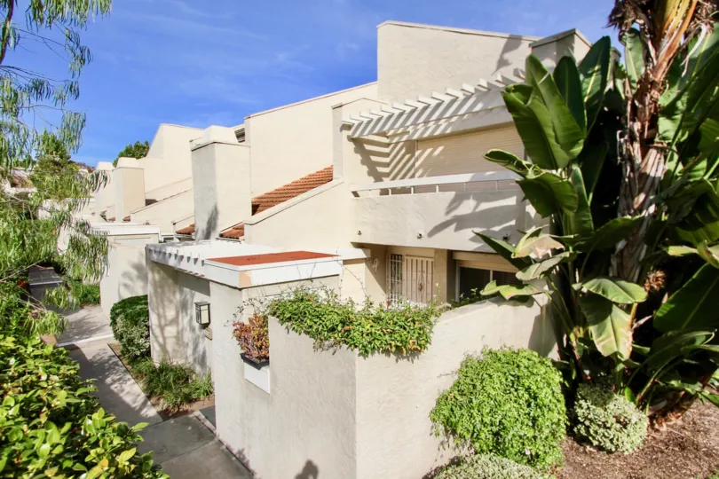 Overview of an alley and houses at Villas at University Park