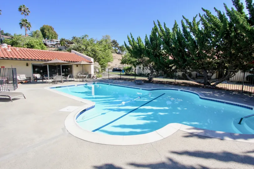 Swimming pool near clubhouse at Bel Air Vista in Vista California