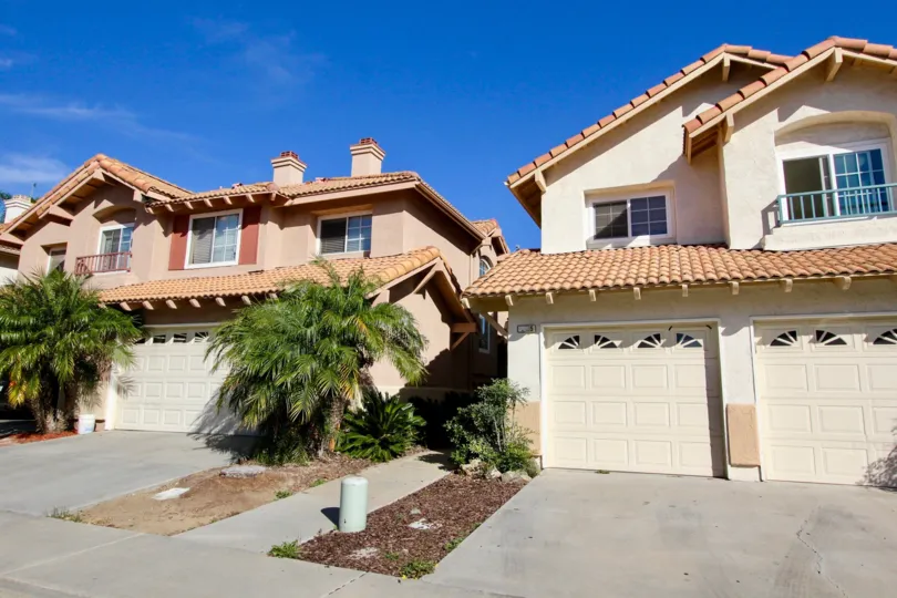 Houses in the California Villas has plants at the each houses