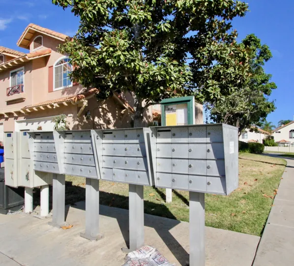 Secured mail boxes at California Villas in Vista California