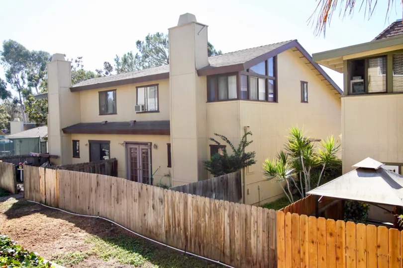Housing units with fence at Marlin Terrace in Vista California