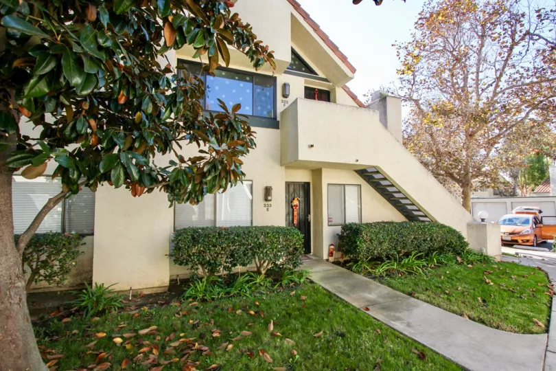Housing with attached stairway at Melrose Park in Vista California
