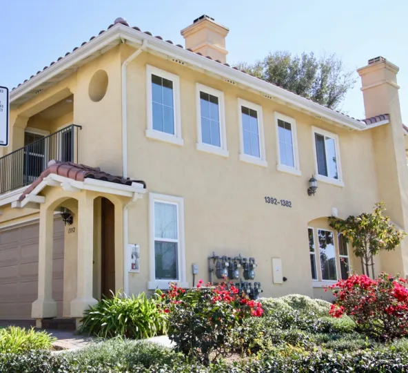 A beautiful day at a two story house at Oak Drive Villages of Vista California