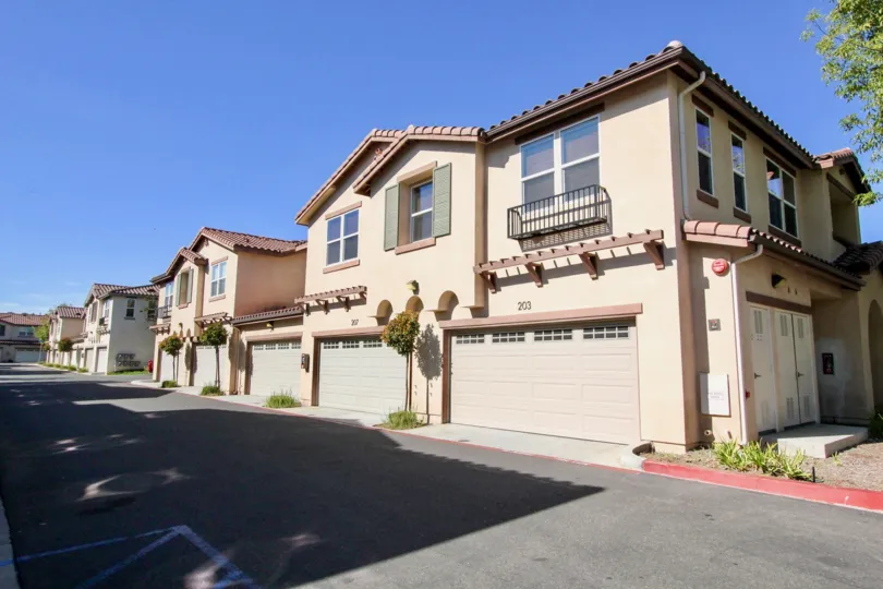 Late sunny afternoon at the Santa Fe Walk townhomes.