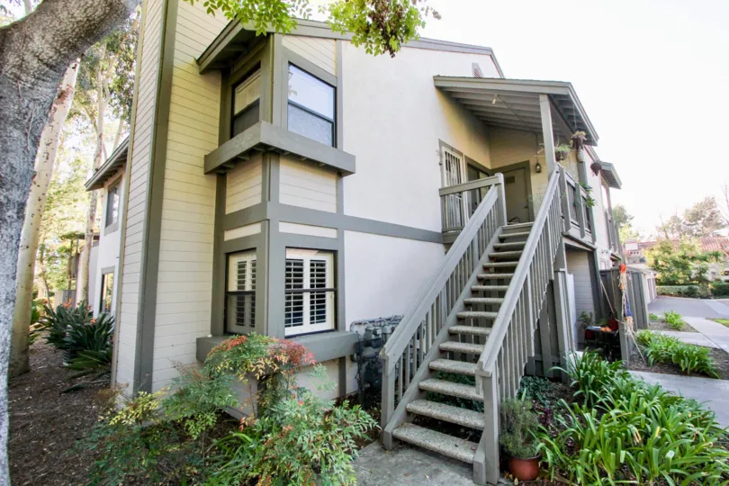 Housing with attached stairway at Shadowridge Club View in Vista California