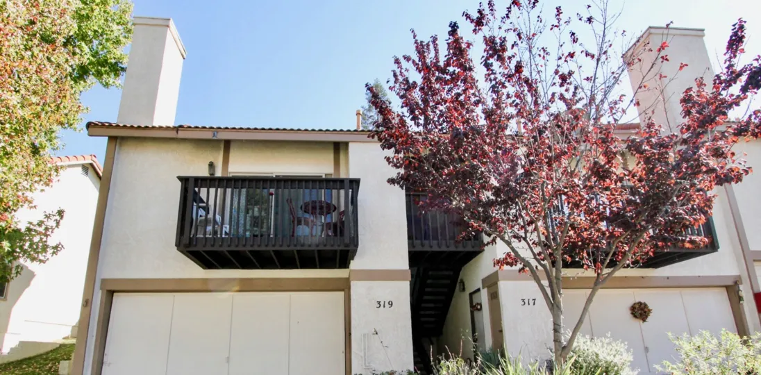 Two story townhomes with attached garages at Vista Knolls in Vista California