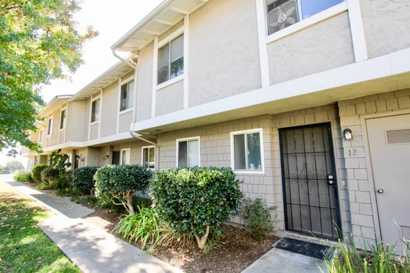 Townhomes with security doors at Vista Ladera in Vista California