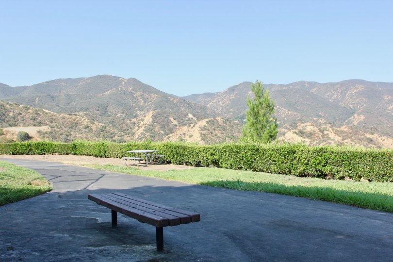 A park with mountain view in sunny day in Crown Villas community