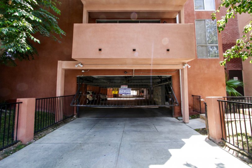 The parking gate for Mira Flores