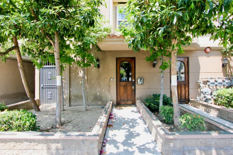 a beautiful spring morning at the entrances to Arena Cove Villas in the trendy area of koreatown, private and spacious!