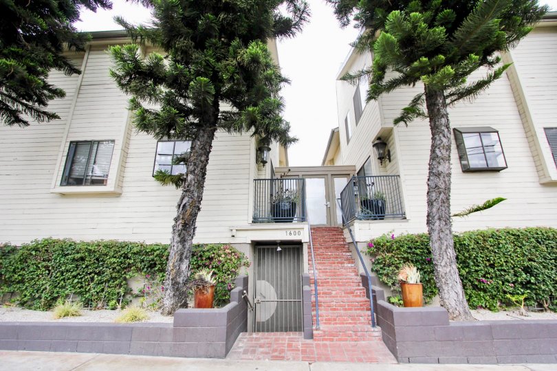 The stairs leading up to 1600 Redondo Ave in Long Beach, California