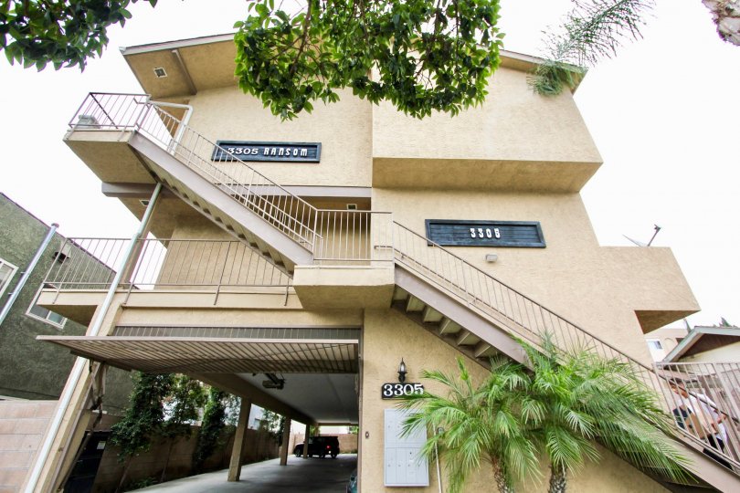 The stairs leading up to 3305 Ransom units in Long Beach, California