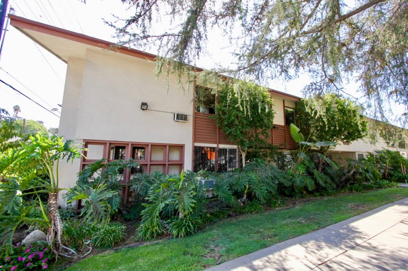 The landscaping around Franklin Manor in Los Feliz, California