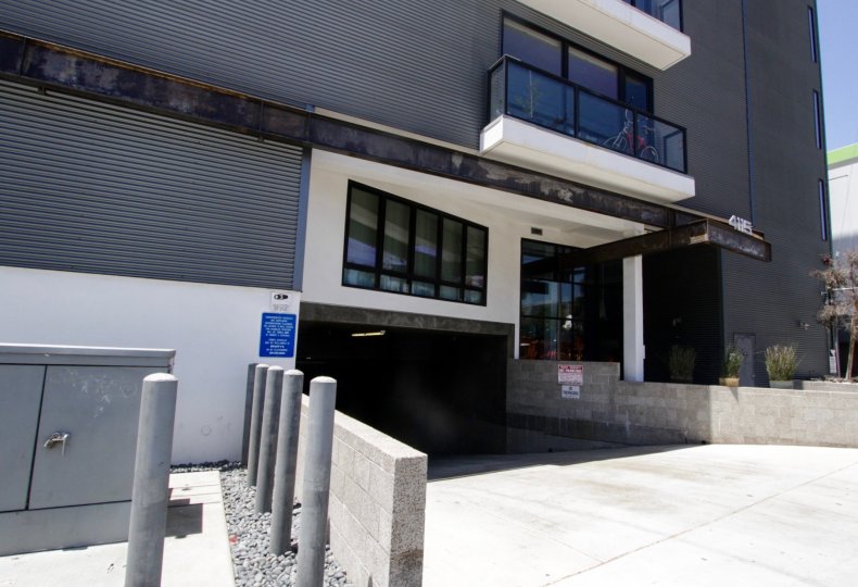 The parking at the Del Rey Lofts